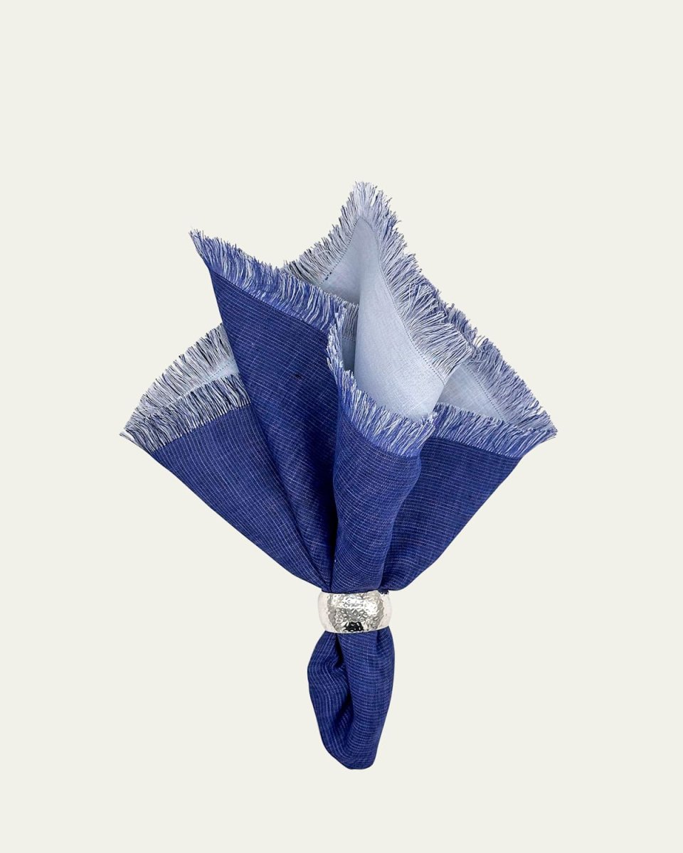 Blue Double-Sided Shadow Fringe Napkin